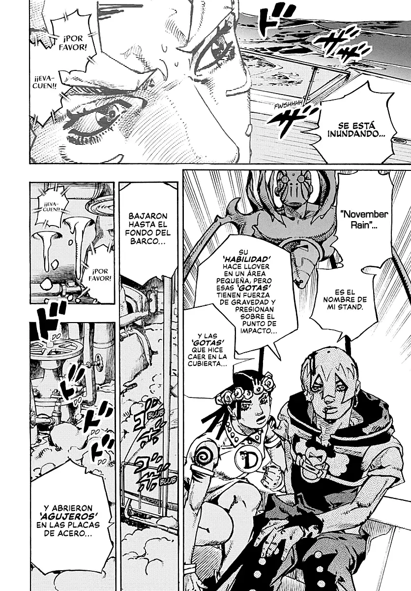 JoJo's Bizarre Adventure Parte 9: The JoJoLands Capitulo 32: Howler Hundiéndose página 14