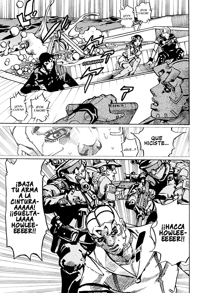 JoJo's Bizarre Adventure Parte 9: The JoJoLands Capitulo 32: Howler Hundiéndose página 15