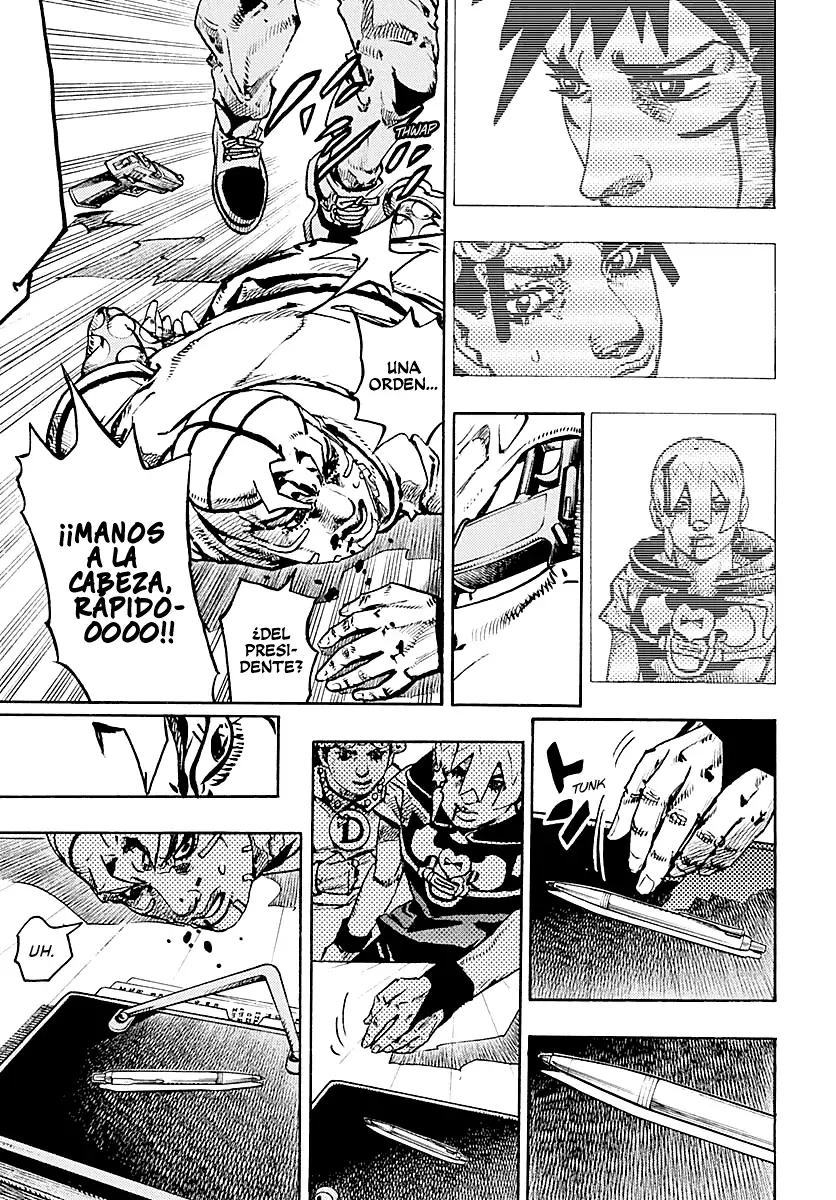 JoJo's Bizarre Adventure Parte 9: The JoJoLands Capitulo 32: Howler Hundiéndose página 17