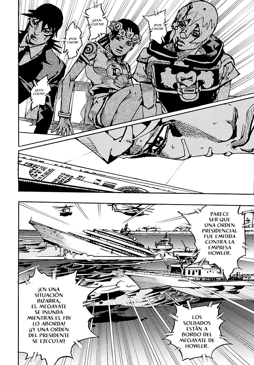 JoJo's Bizarre Adventure Parte 9: The JoJoLands Capitulo 32: Howler Hundiéndose página 18