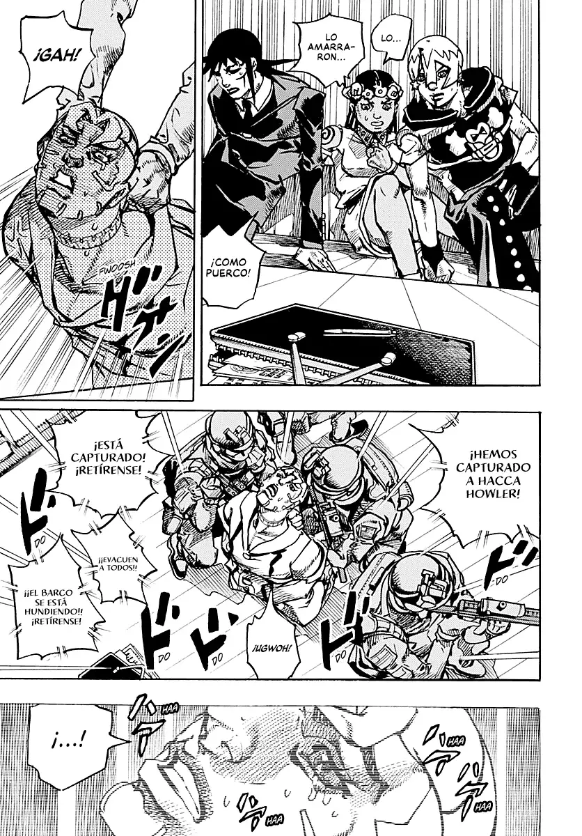 JoJo's Bizarre Adventure Parte 9: The JoJoLands Capitulo 32: Howler Hundiéndose página 21