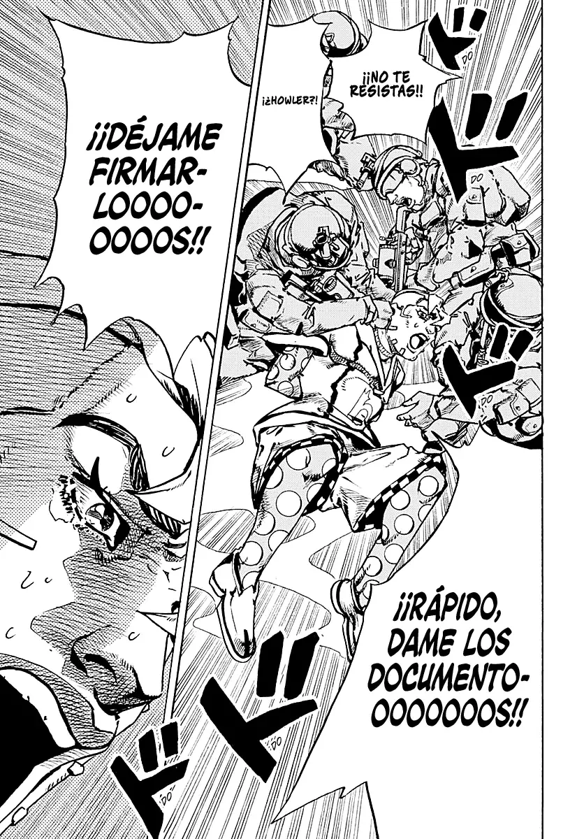 JoJo's Bizarre Adventure Parte 9: The JoJoLands Capitulo 32: Howler Hundiéndose página 24