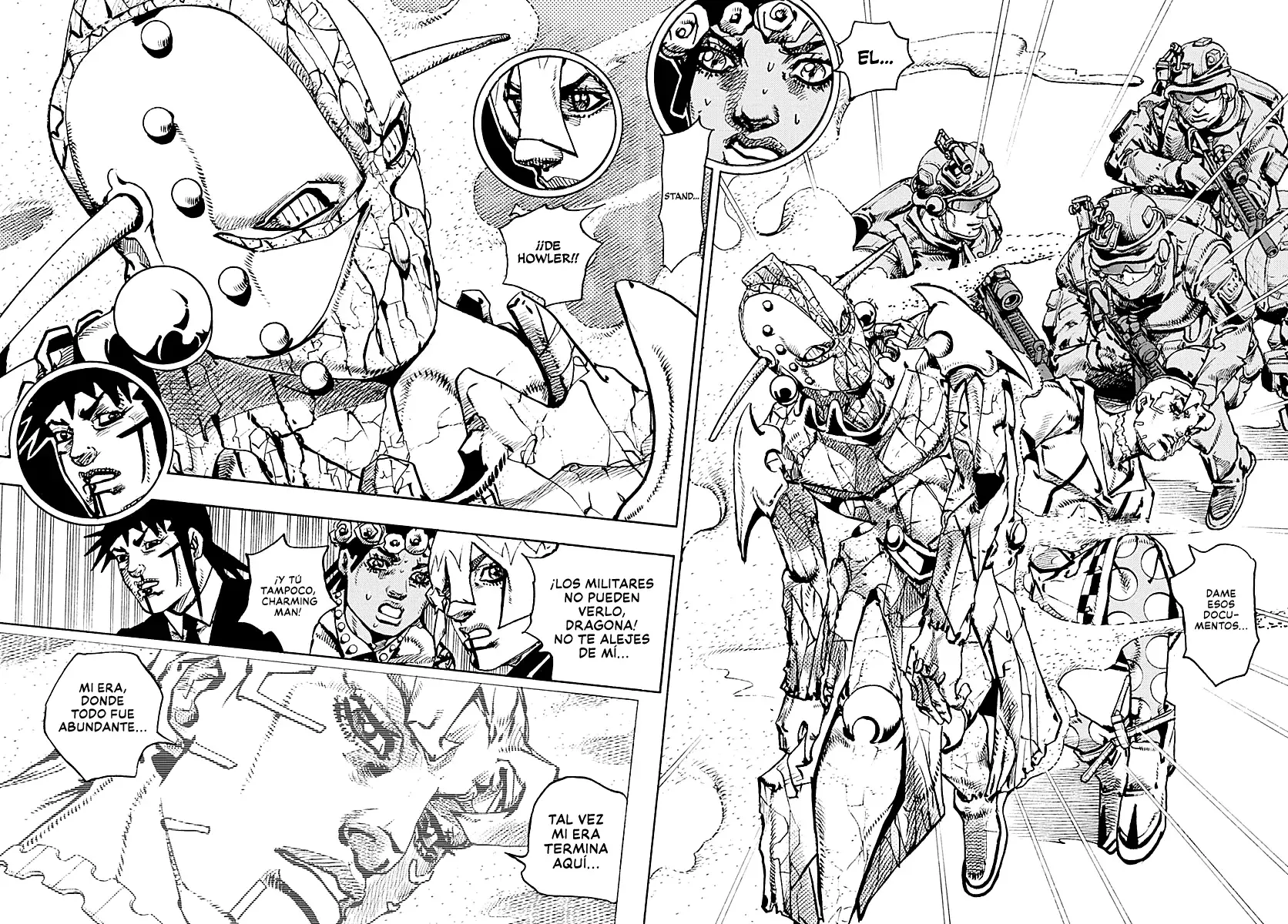 JoJo's Bizarre Adventure Parte 9: The JoJoLands Capitulo 32: Howler Hundiéndose página 27