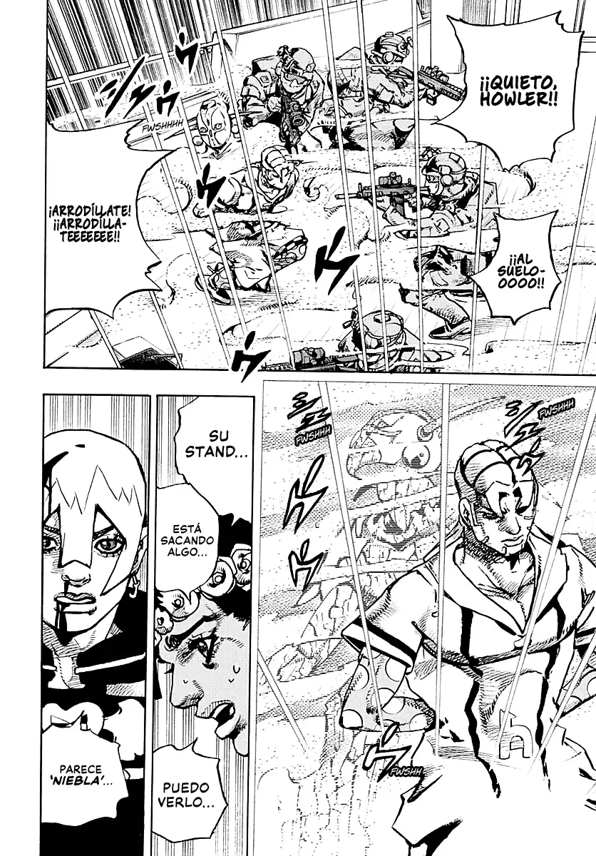 JoJo's Bizarre Adventure Parte 9: The JoJoLands Capitulo 32: Howler Hundiéndose página 28
