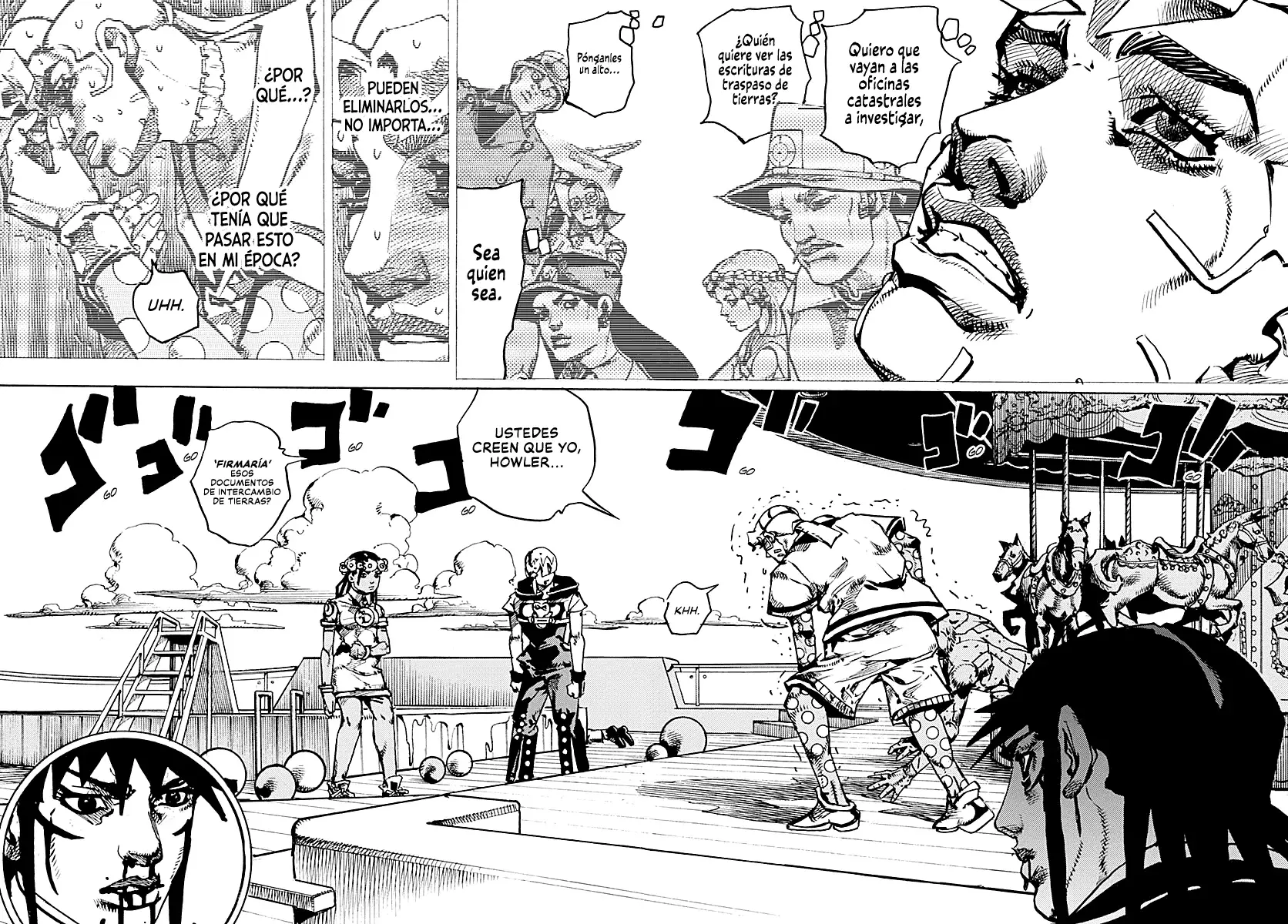 JoJo's Bizarre Adventure Parte 9: The JoJoLands Capitulo 32: Howler Hundiéndose página 3