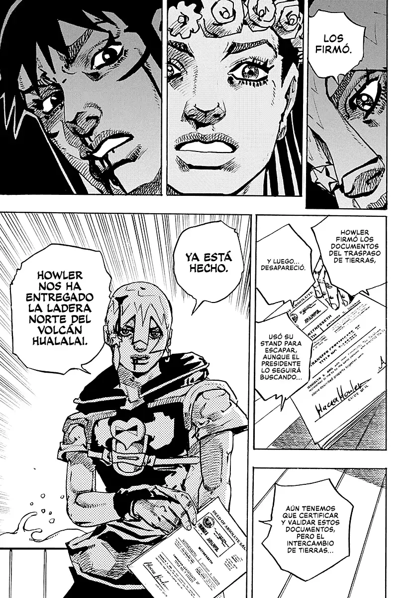 JoJo's Bizarre Adventure Parte 9: The JoJoLands Capitulo 32: Howler Hundiéndose página 34
