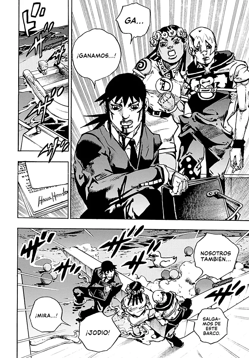 JoJo's Bizarre Adventure Parte 9: The JoJoLands Capitulo 32: Howler Hundiéndose página 35