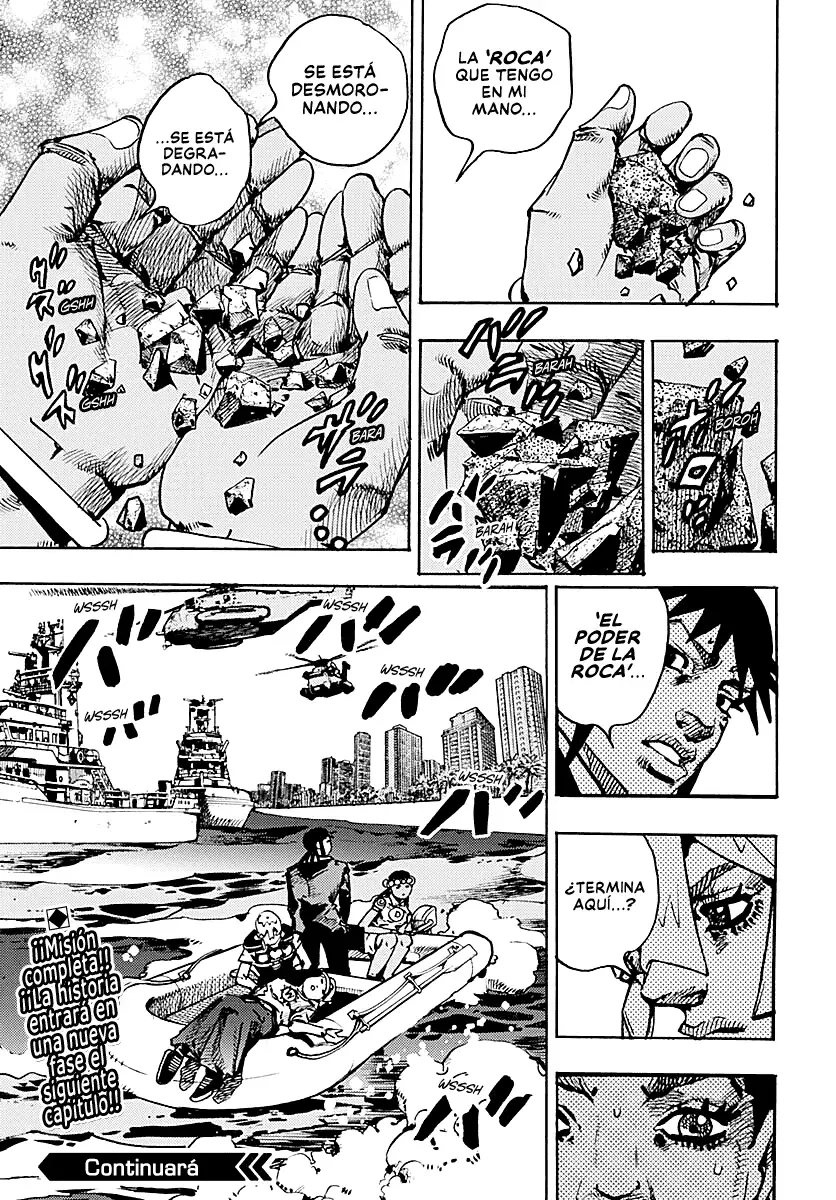 JoJo's Bizarre Adventure Parte 9: The JoJoLands Capitulo 32: Howler Hundiéndose página 36
