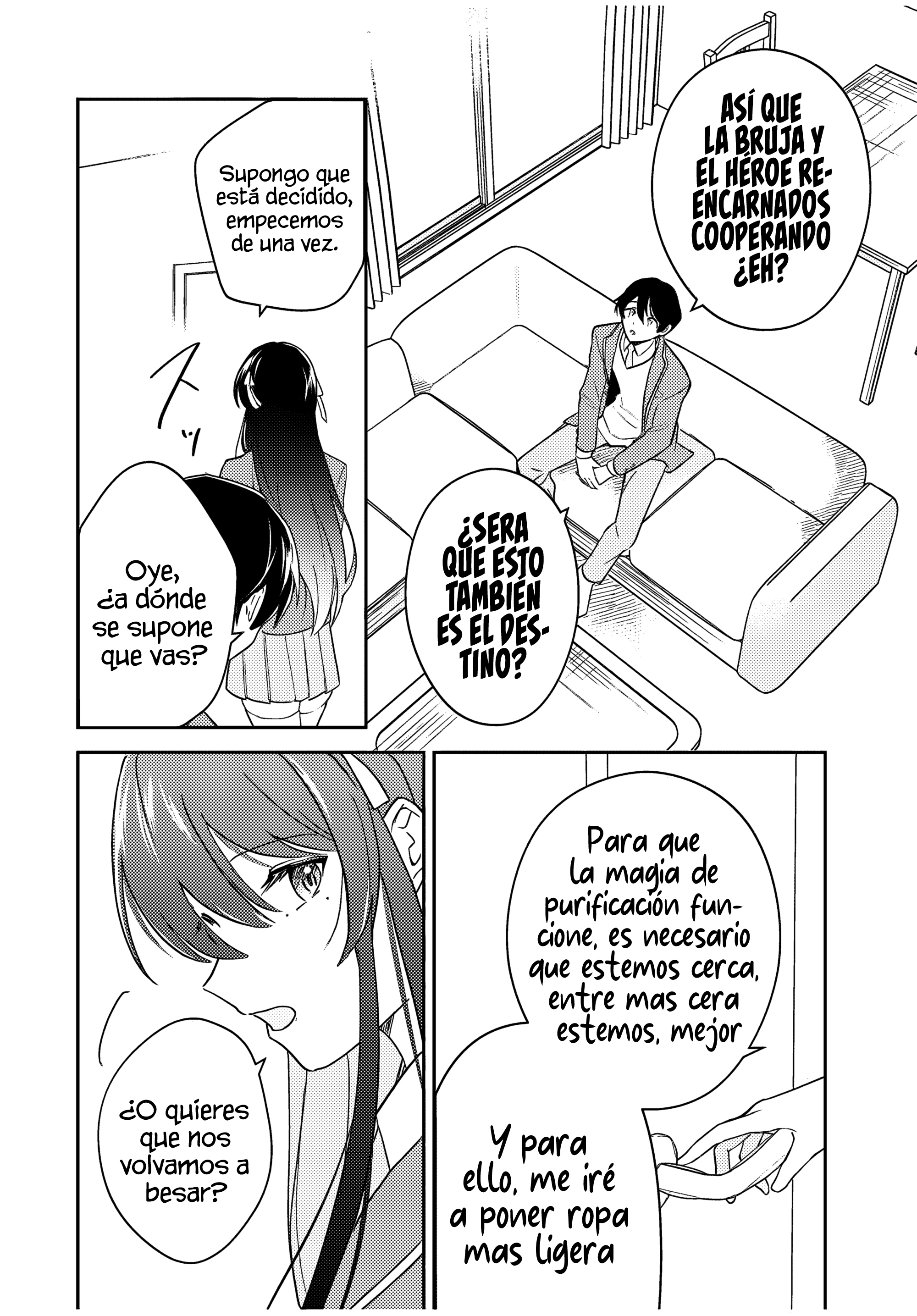 Una comedia romántica de reencarnación de un héroe y una bruja Capitulo 2: Abrazo con la bruja que tiene problemas de comunicacion página 12