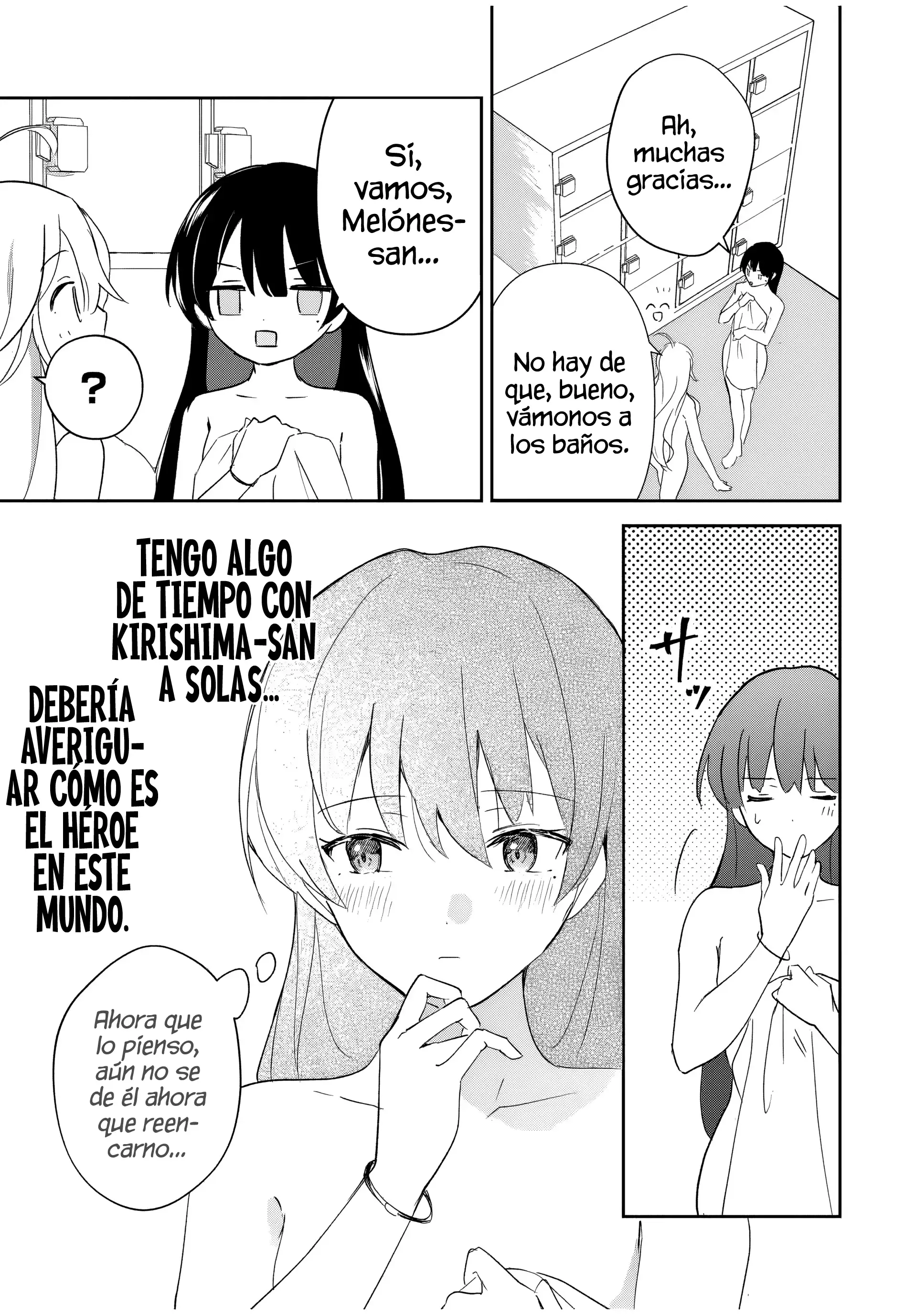 Una comedia romántica de reencarnación de un héroe y una bruja Capitulo 4: La Bruja Introvertida Y La Casa De Baños página 9