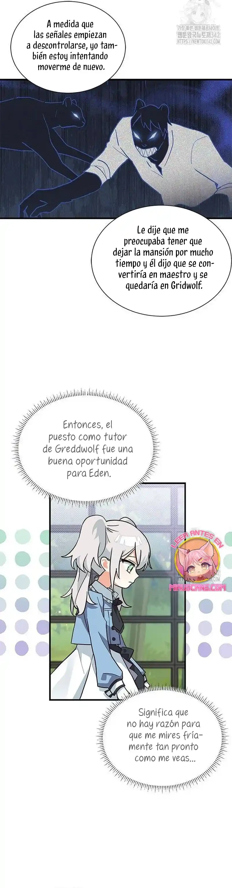Es un gato, ¿pero fue adoptada por una familia de lobos? Capitulo 17 página 18