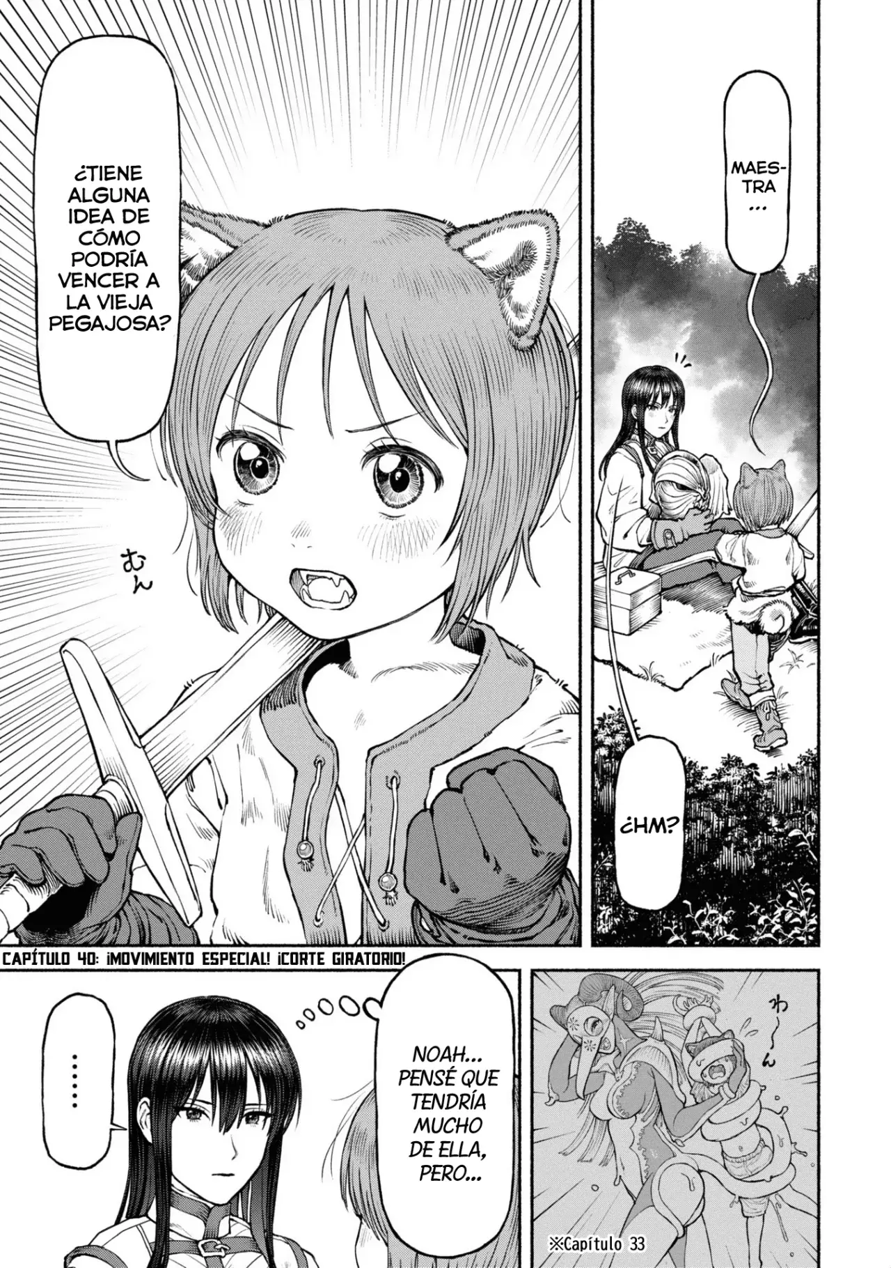 Onna Kishi to Kemomimi no Ko Capitulo 40: ¡Movimiento Especial! ¡Corte Giratorio! página 3