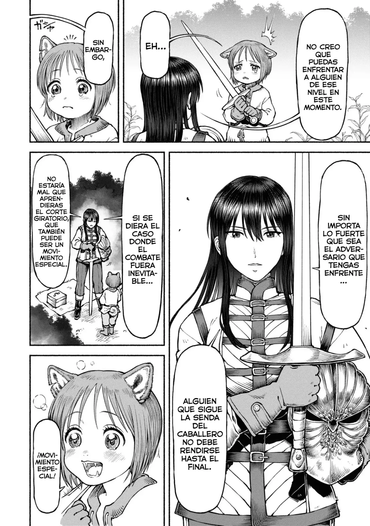 Onna Kishi to Kemomimi no Ko Capitulo 40: ¡Movimiento Especial! ¡Corte Giratorio! página 4
