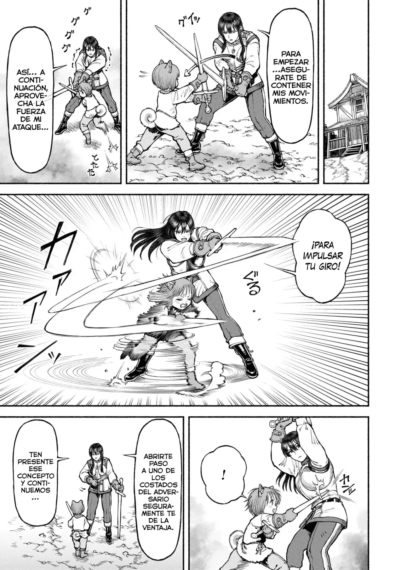 Onna Kishi to Kemomimi no Ko Capitulo 40: ¡Movimiento Especial! ¡Corte Giratorio! página 5