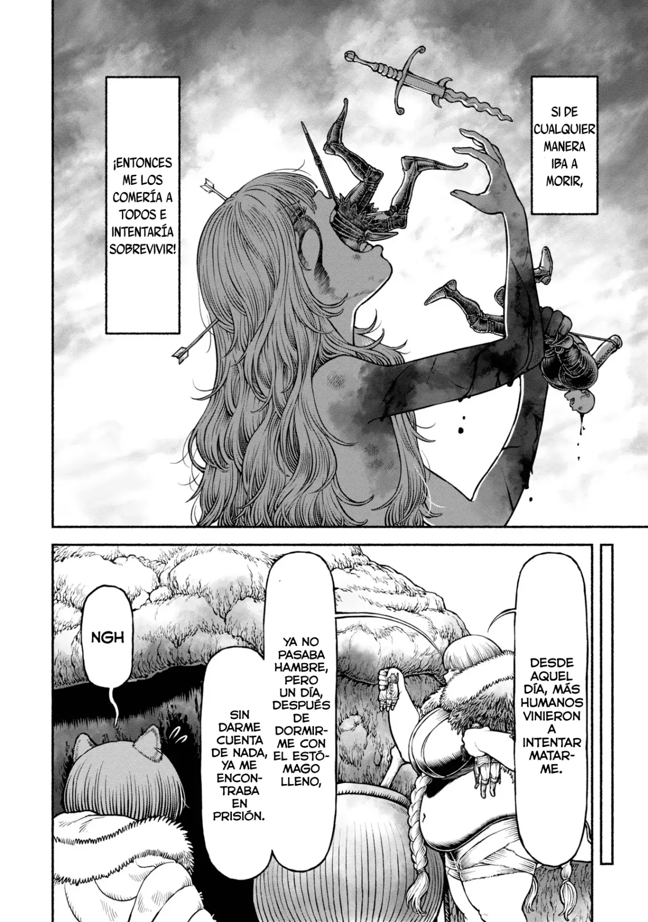 Onna Kishi to Kemomimi no Ko Capitulo 48: Entre la vida y la muerte en las montañas nevadas página 11