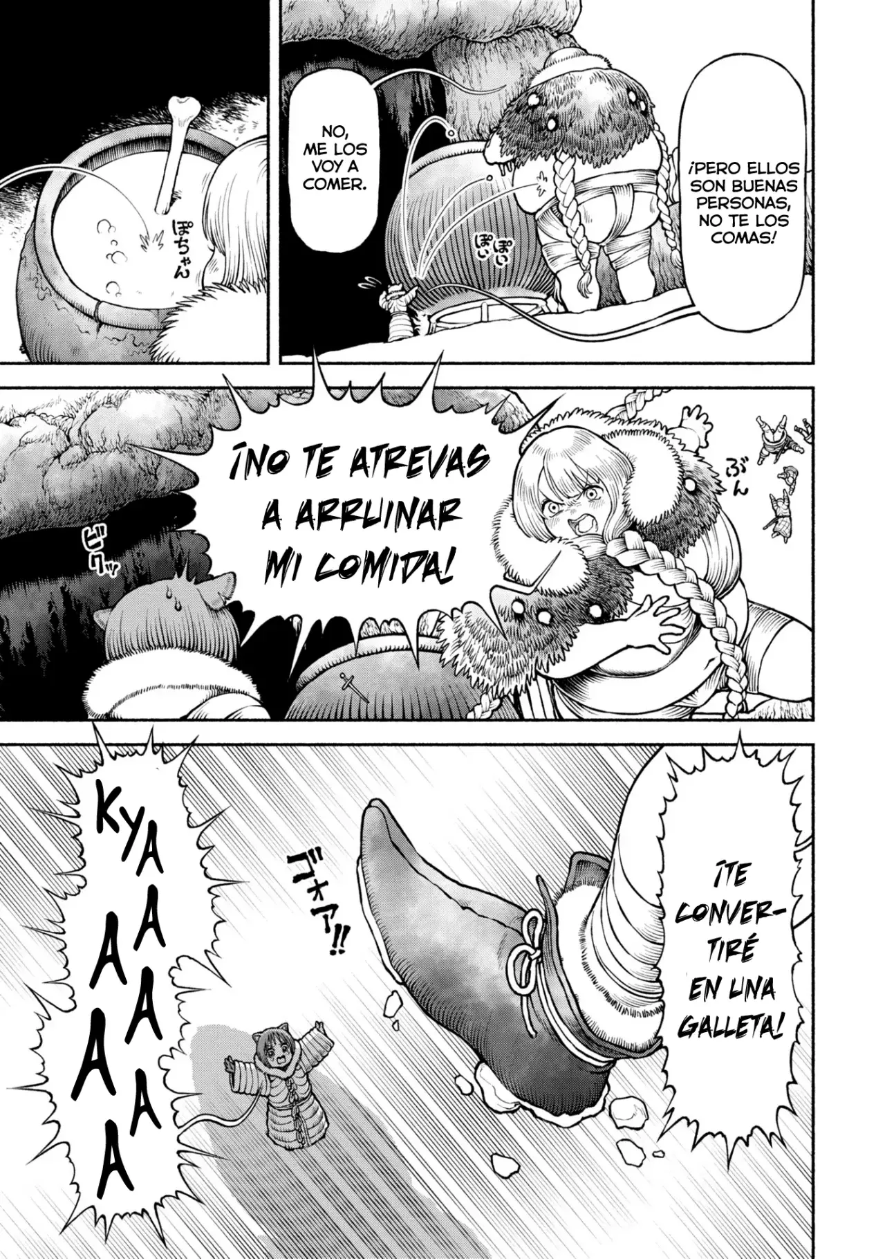 Onna Kishi to Kemomimi no Ko Capitulo 48: Entre la vida y la muerte en las montañas nevadas página 12