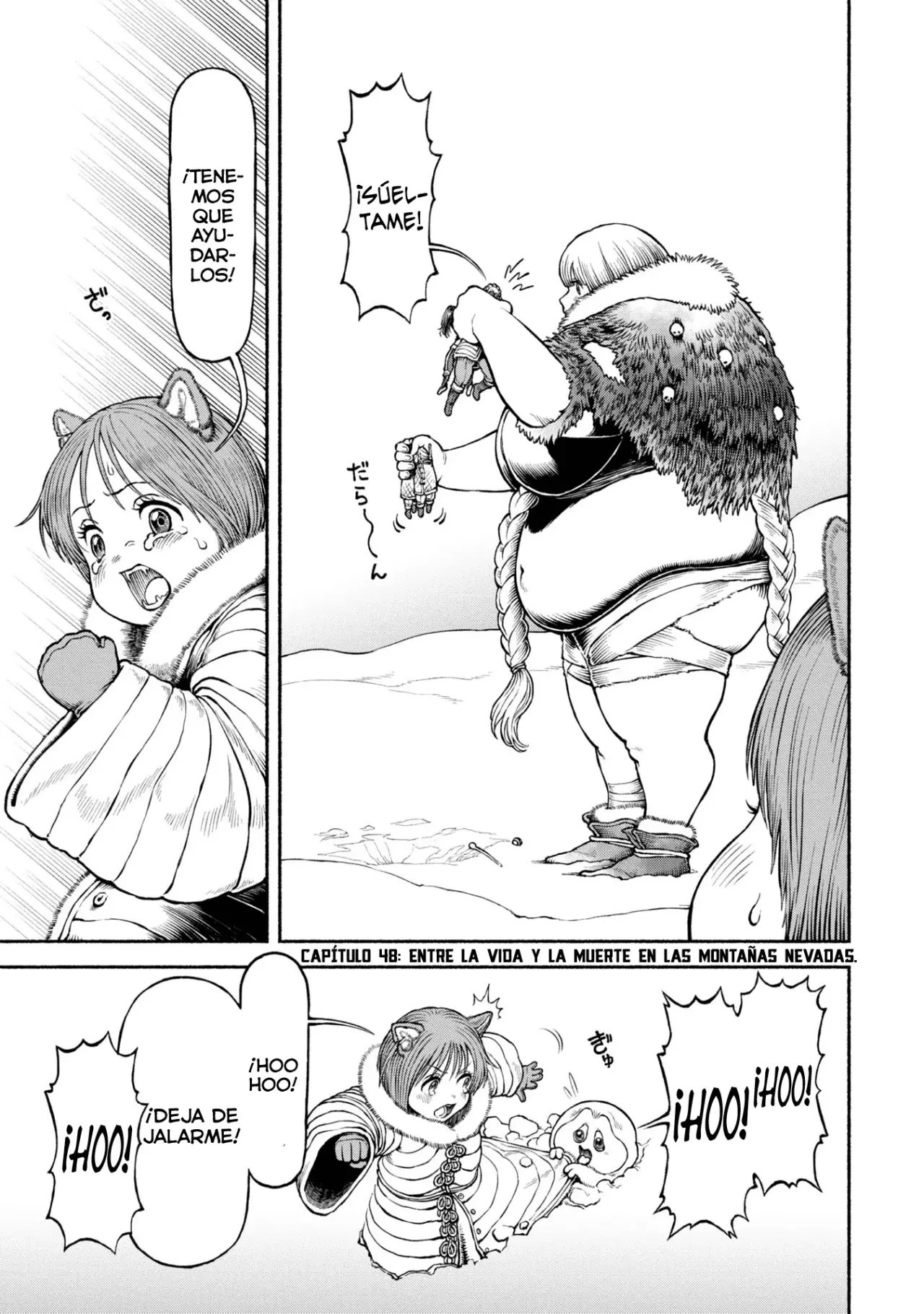 Onna Kishi to Kemomimi no Ko Capitulo 48: Entre la vida y la muerte en las montañas nevadas página 2