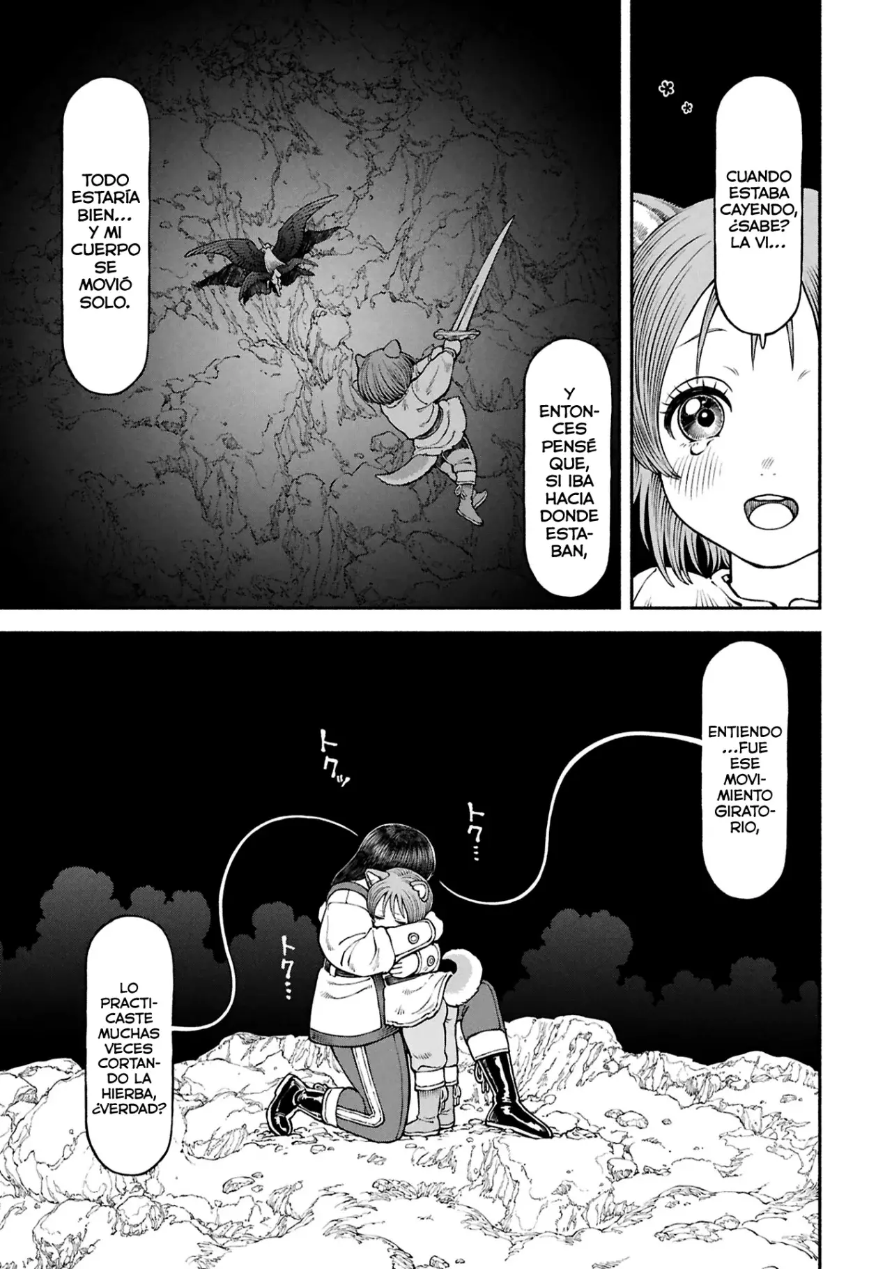 Onna Kishi to Kemomimi no Ko Capitulo 69: ¡Combate real! ¡Tajo giratorio! página 4