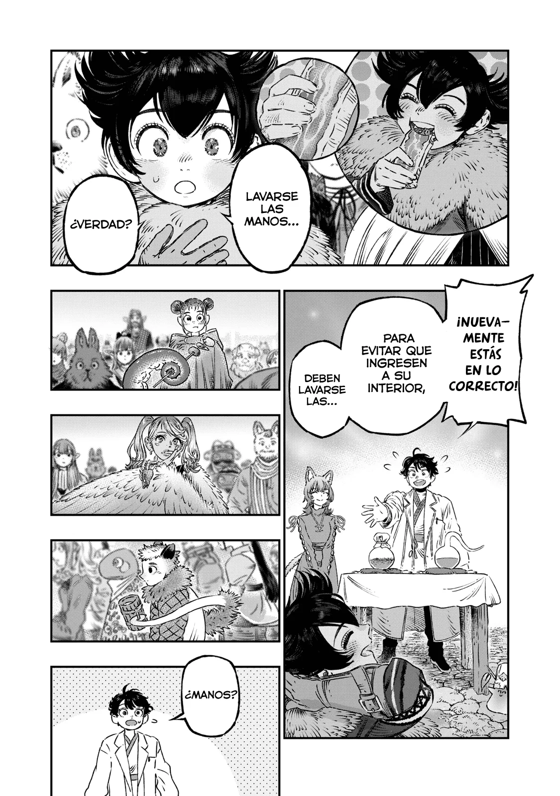 Koudou ni Hattatsu Shita Igaku wa Mahou to Kubetsu ga Tsukanai Capitulo 19: Matraz de Pasteur = Experimento del matraz cuello de cisne. página 19
