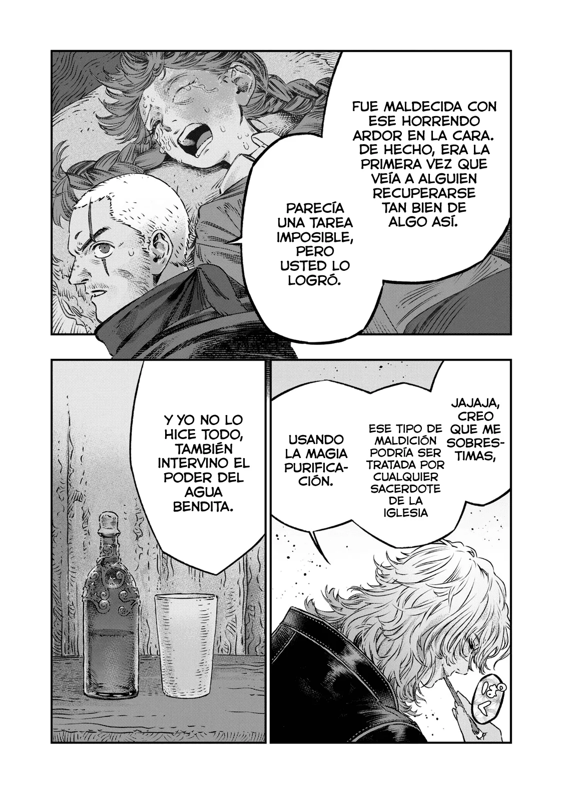 Koudou ni Hattatsu Shita Igaku wa Mahou to Kubetsu ga Tsukanai Capitulo 19: Matraz de Pasteur = Experimento del matraz cuello de cisne. página 34