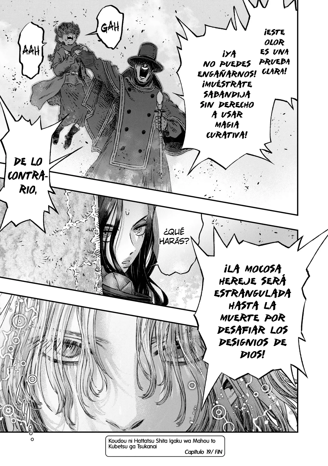 Koudou ni Hattatsu Shita Igaku wa Mahou to Kubetsu ga Tsukanai Capitulo 19: Matraz de Pasteur = Experimento del matraz cuello de cisne. página 44