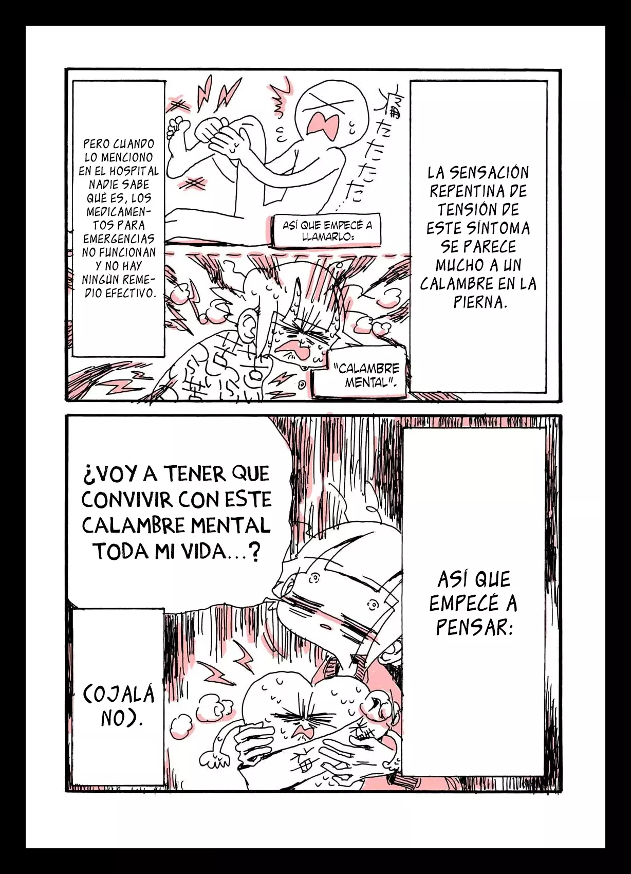 Reporte de cómo escapé del infierno de esforzarme demasiado Capitulo 3: Luchando contra los "calambres mentales". página 11