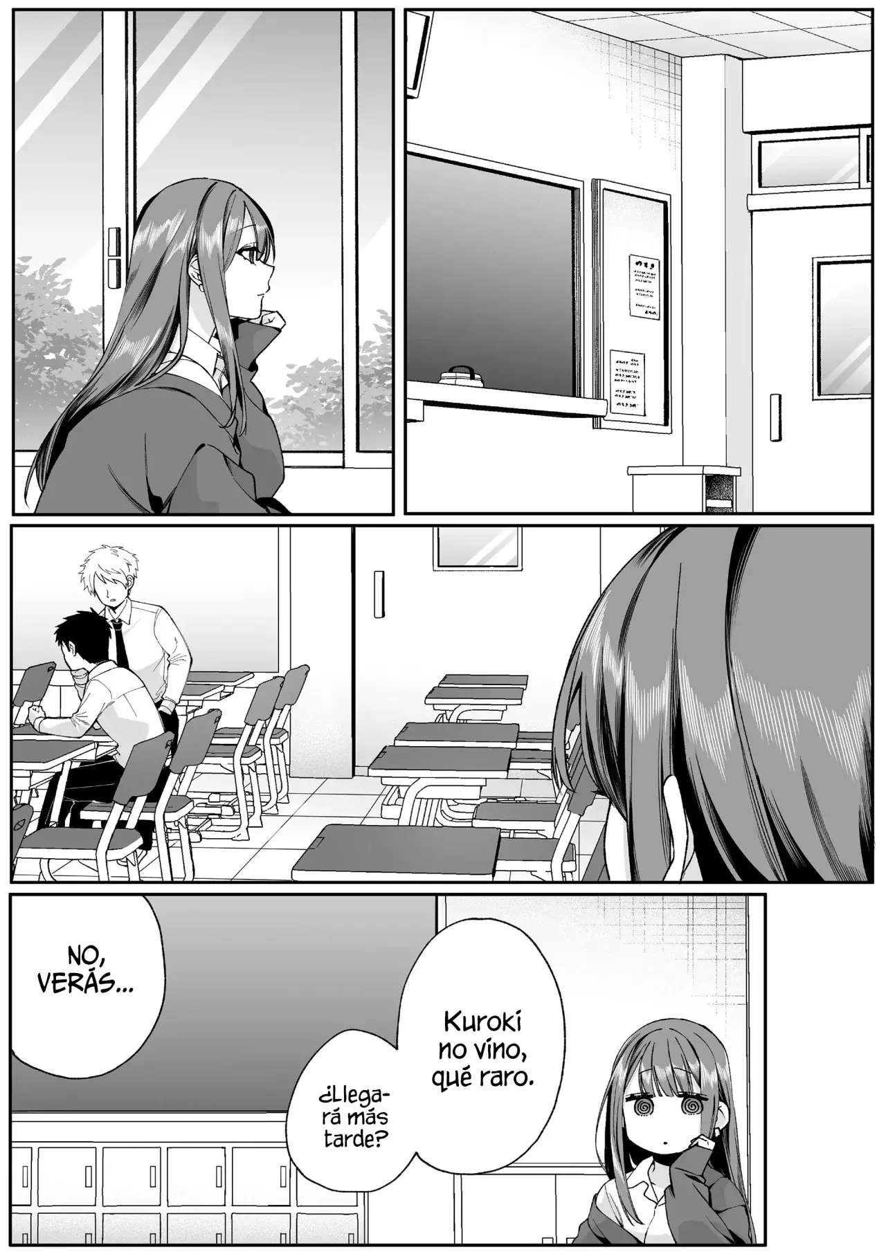 Esa chica es linda... ¿pero peligrosa? Capitulo 72: ¿A dónde fuiste? Kuroki-kun página 3