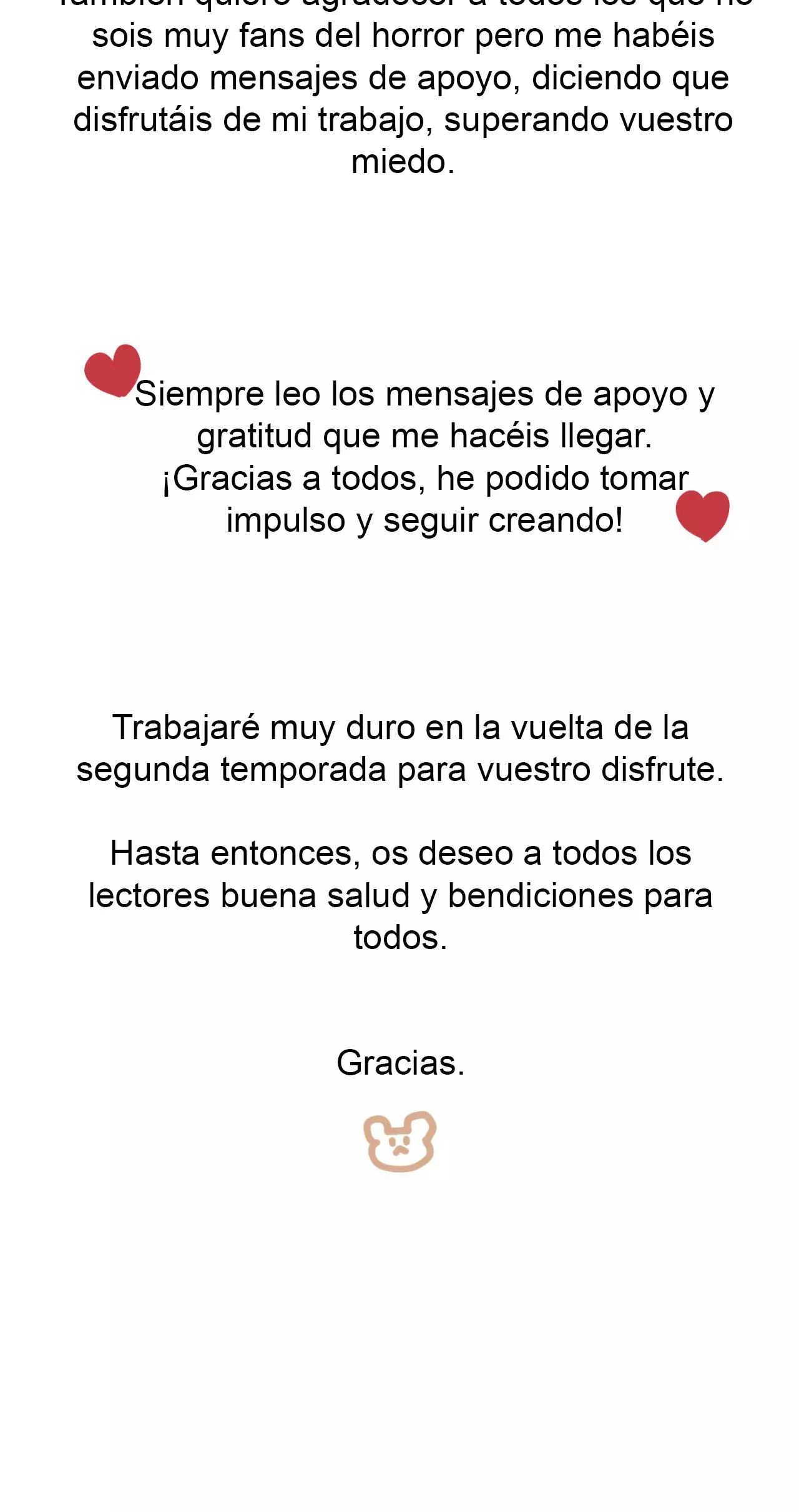Dreadful Night Capitulo 30.5: Nota del Autor página 8
