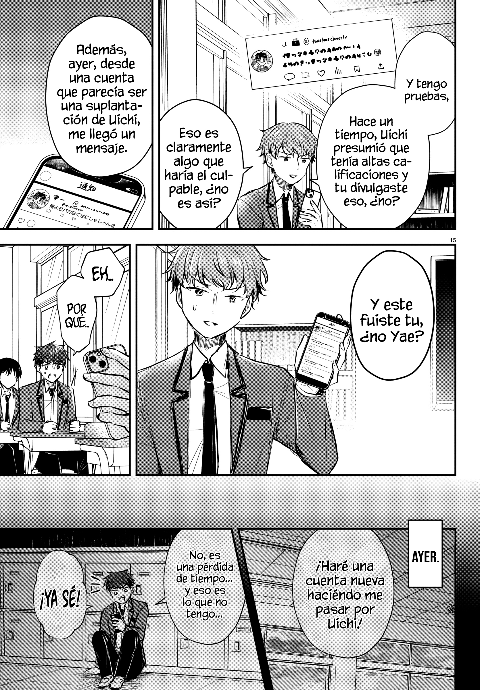 Kimi wa Yotsuba no Clover Capitulo 18: Reunión matutina página 15