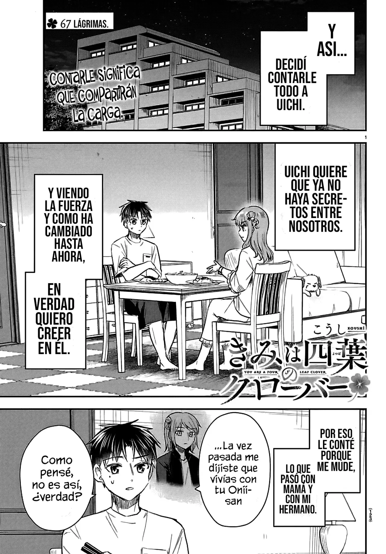 Kimi wa Yotsuba no Clover Capitulo 67: Lágrimas. página 4