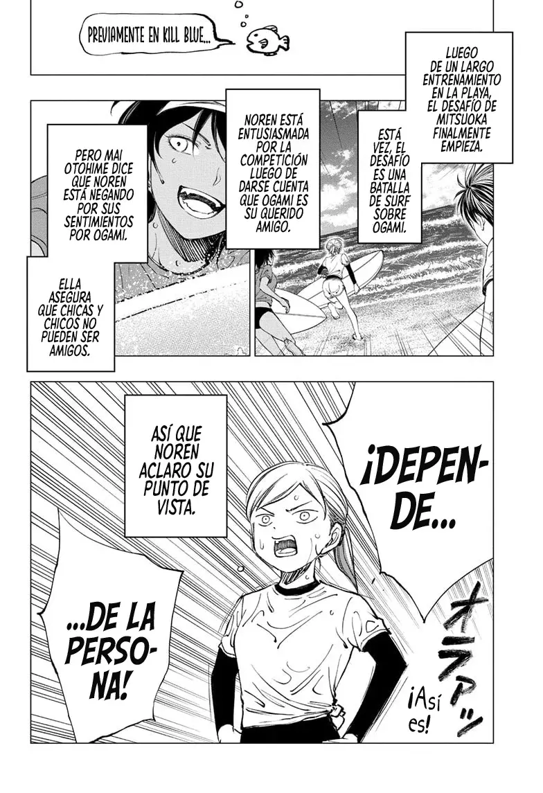 Kill Blue Capitulo 37: El desafío de Mitsuoka, batalla de surf página 3