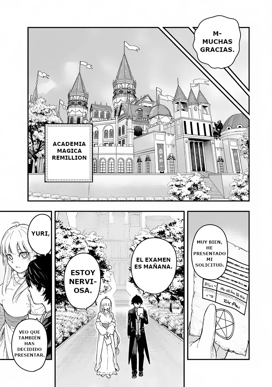 Gomi Ika da to Tsuihousareta Shounin, Jitsu wa Zensei Kenja Desu ~Shijou Saikyou no Kenja, Sekai Saikou Hou no Gakuen ni Kayou~ Capitulo 2.1: FIRST EXAM página 14