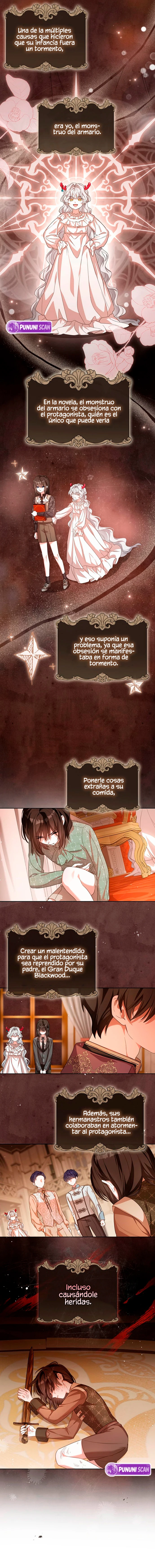 Mientras otras se convierten en protagonistas femeninas de novelas de fantasía romántica, yo me convertí en un monstruo del armario. Capitulo 1 página 11