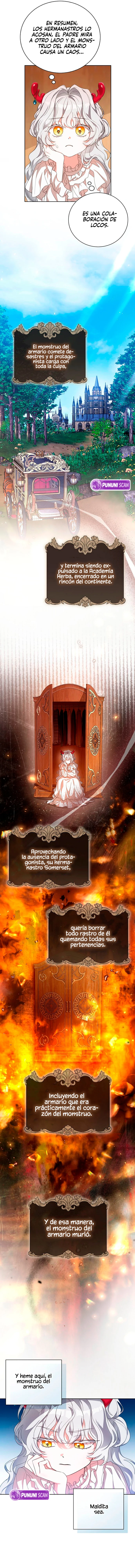 Mientras otras se convierten en protagonistas femeninas de novelas de fantasía romántica, yo me convertí en un monstruo del armario. Capitulo 1 página 12