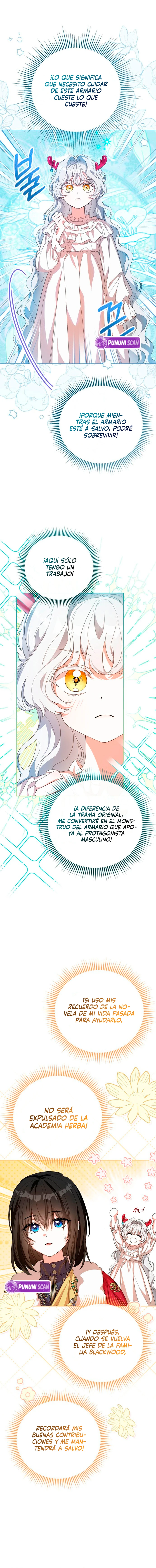 Mientras otras se convierten en protagonistas femeninas de novelas de fantasía romántica, yo me convertí en un monstruo del armario. Capitulo 1 página 13